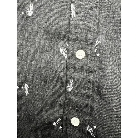 Marine Layer Shirt Men's Med Gray Long Sleeve Button Up Indian Bow And Arrow. - Picture 7 of 9